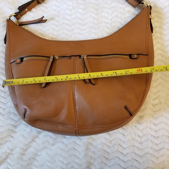 Lp Blue Brown Shoulder Bag with zipper closure. - Picture 15 of 16
